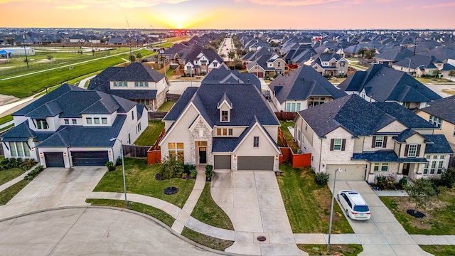 2326 Bristlegrass Dr, Katy, TX 77494 - aerial view at dusk of a residential view