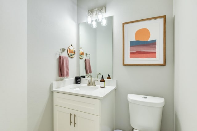 9715 Highland Pointe Dr, Needville, TX 77461 - half bathroom featuring vanity and toilet