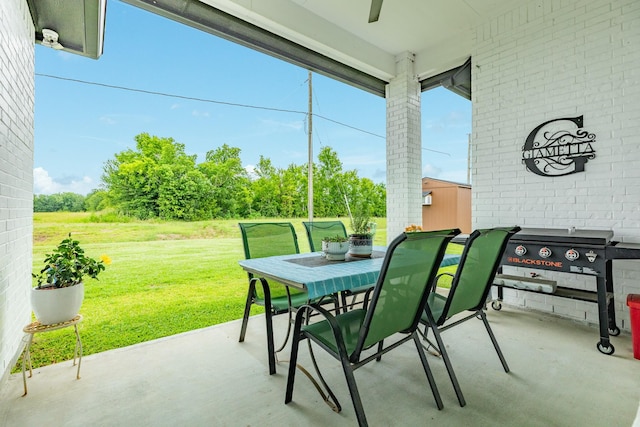 9715 Highland Pointe Dr, Needville, TX 77461 - view of patio / terrace featuring outdoor dining space