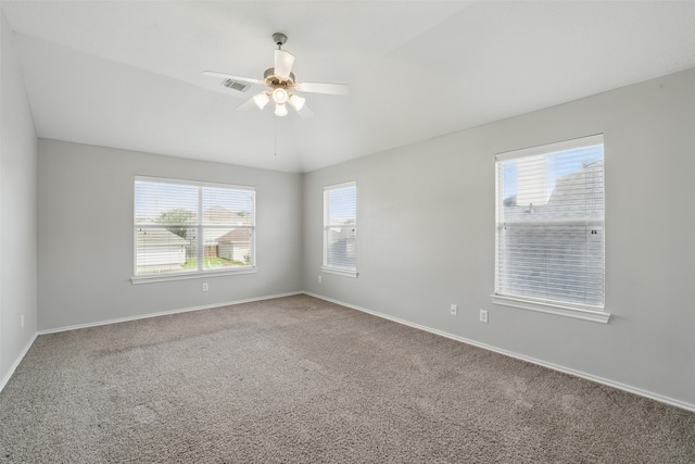 6419 Bonnie Chase Ln, Katy, TX 77449 - empty room with carpet floors, baseboards, and a ceiling fan