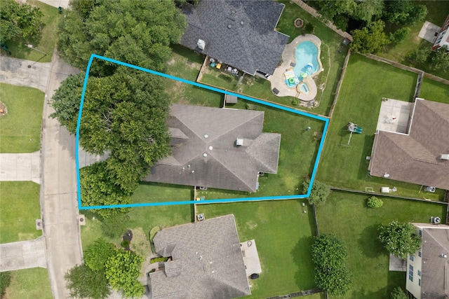 23 Drifting Shadows Cir, Conroe, TX 77385 - aerial overview of property's location with property parcel outlined