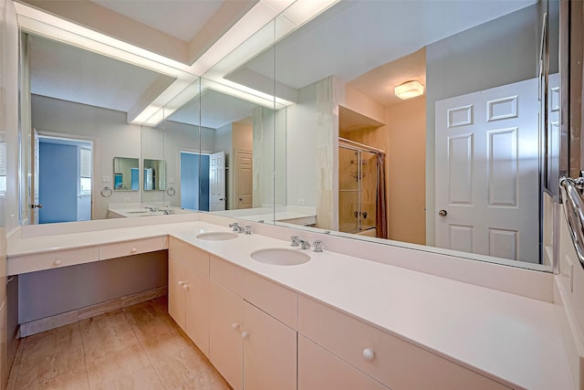 651 Bering Dr Unit 1101, Houston, TX 77057 - full bathroom featuring a stall shower and double vanity