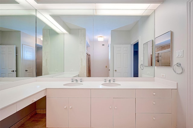 651 Bering Dr Unit 1101, Houston, TX 77057 - bathroom featuring double vanity and a shower