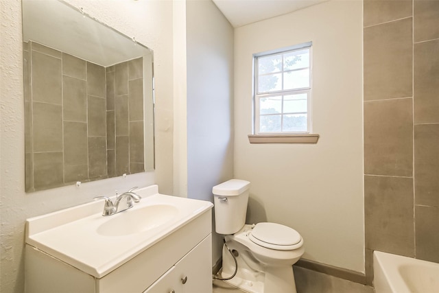 3313 Chestershire Dr, Pasadena, TX 77503 - full bathroom featuring vanity, toilet, a bath, a shower, and baseboards