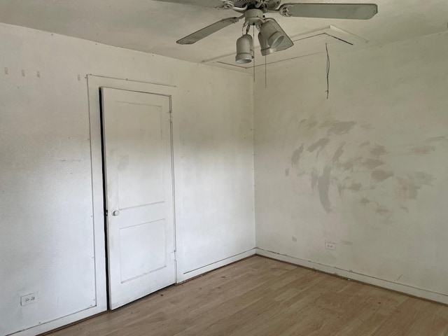 514 7th St, Humble, TX 77338 - empty room featuring a ceiling fan and light wood finished floors