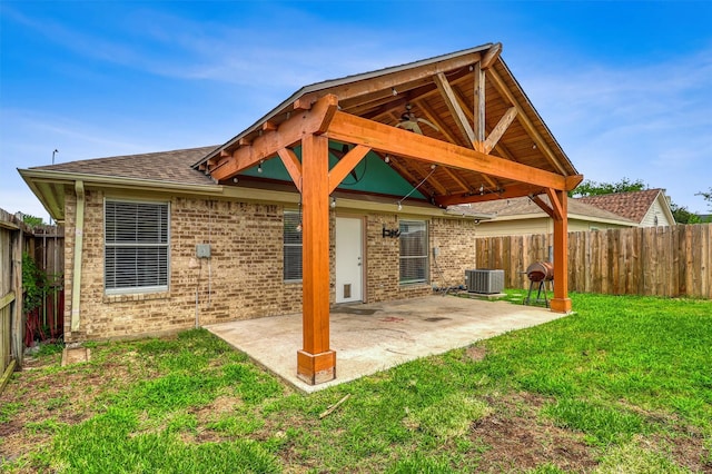 19822 Laurel Trail Dr, Cypress, TX 77433 - view of patio / terrace with central air condition unit and ceiling fan