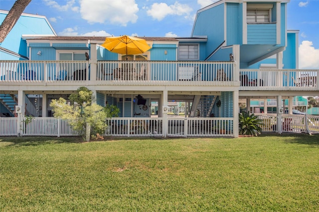 103 Jean Lafitte Cv, Galveston, TX 77554 - rear view of house with stairway