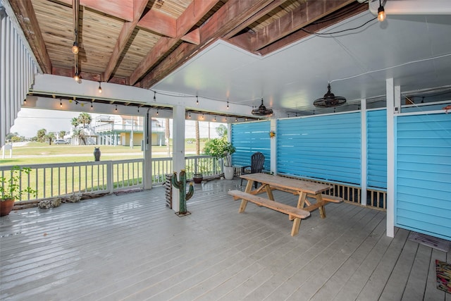 103 Jean Lafitte Cv, Galveston, TX 77554 - wooden deck featuring a yard