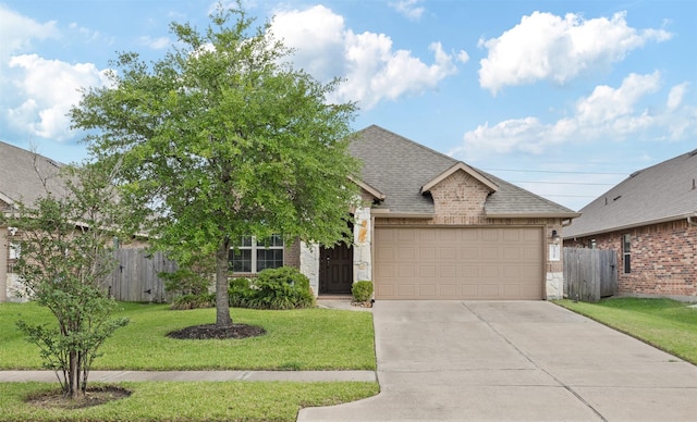 23715 Rivage Ridge Dr, Katy, TX 77493 - view of front of house featuring brick siding, an attached garage, a shingled roof, and driveway