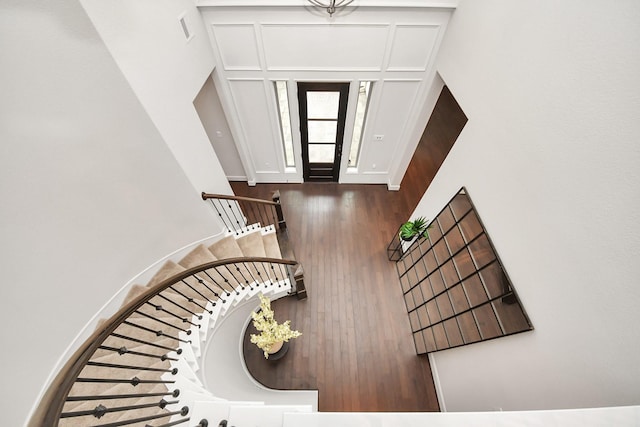 12813 N Palomino Lake Cir, Cypress, TX 77429 - foyer featuring stairway and wood finished floors