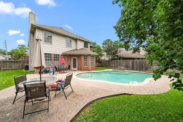 9715 Therrell Dr, Houston, TX 77064 - view of swimming pool featuring a patio area and central AC