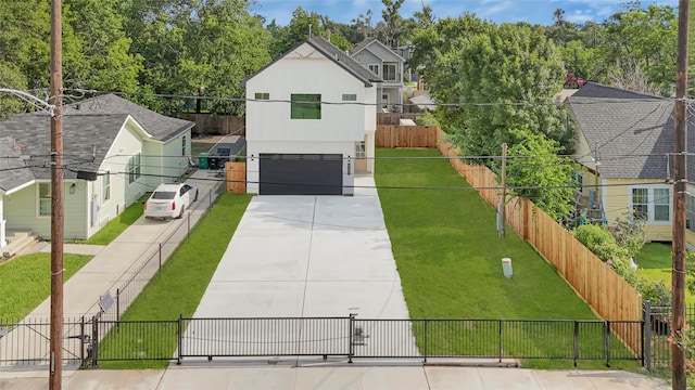 5107 New Orleans St, Houston, TX 77020 - view of front facade with a garage, driveway, and stucco siding