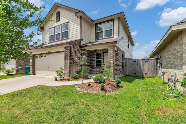 4625 Peralta Heights Way, Porter, TX 77365 - traditional home with brick siding, a gate, a garage, and concrete driveway
