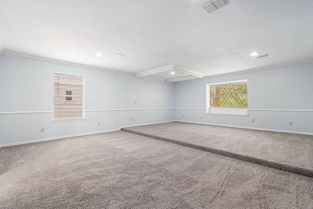 6307 Bayonne Dr, Spring, TX 77389 - spare room with carpet floors, recessed lighting, baseboards, and ornamental molding