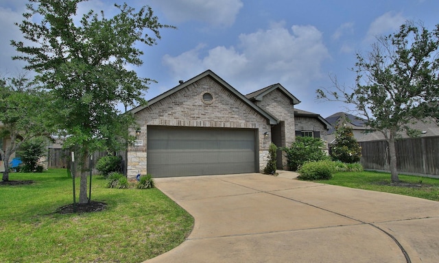 20202 Creekdale Bend Dr, Cypress, TX 77433 - view of front of house with a garage, concrete driveway, brick siding, and stone siding