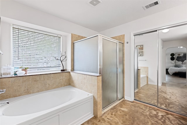 10711 Indian Trails Dr, Tomball, TX 77375 - full bath featuring a garden tub and a stall shower