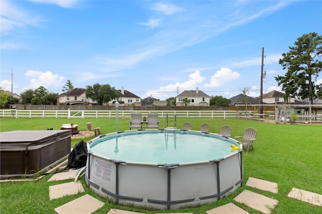 10711 Indian Trails Dr, Tomball, TX 77375 - view of swimming pool with a hot tub