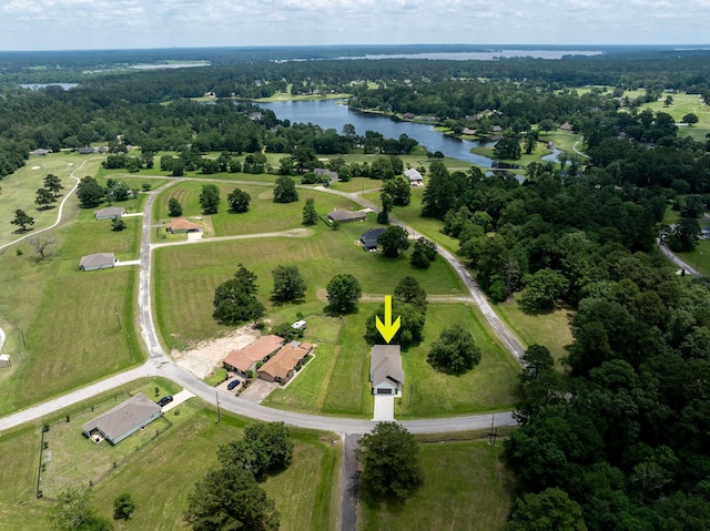 68 Fairway Dr, Trinity, TX 75862 - aerial view of property and surrounding area with a large body of water and a forest