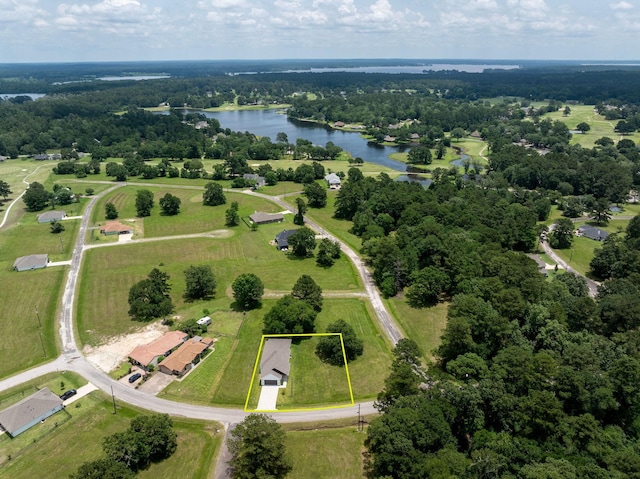 68 Fairway Dr, Trinity, TX 75862 - aerial overview of property's location featuring a large body of water and property boundaries highlighted