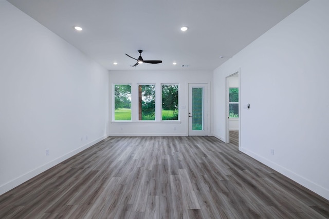 68 Fairway Dr, Trinity, TX 75862 - spare room with ceiling fan, healthy amount of natural light, recessed lighting, baseboards, and wood finished floors