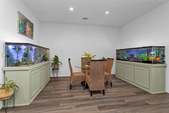 315 Coral Drift Ct, Crosby, TX 77532 - dining space with recessed lighting, dark wood-style flooring, and baseboards