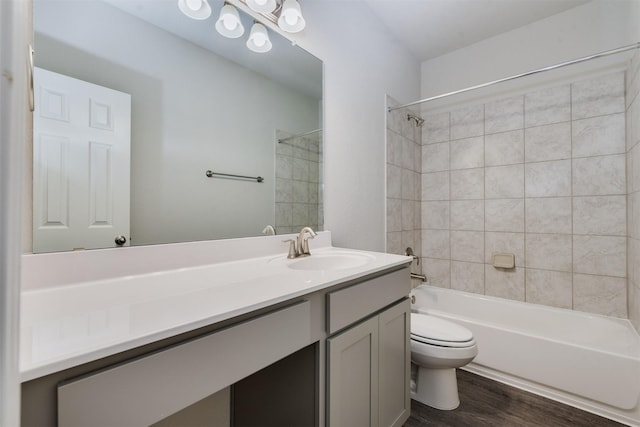 27398 Axis Deer Trl, Magnolia, TX 77354 - full bath with toilet, wood finished floors, vanity, and tub / shower combination