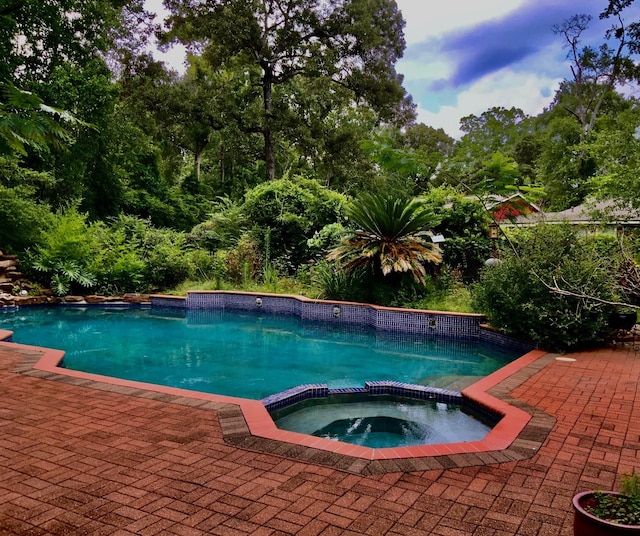 24360 Webb Rd, Porter, TX 77365 - view of swimming pool featuring a pool with connected hot tub