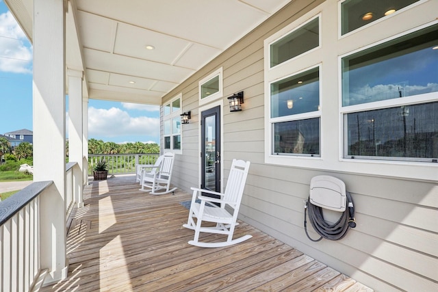 22212 Cantina Dr, Galveston, TX 77554 - view of wooden porch