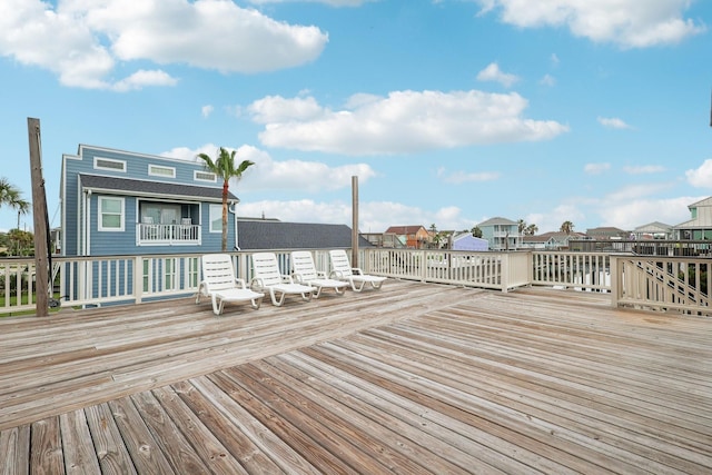 22212 Cantina Dr, Galveston, TX 77554 - wooden terrace featuring a residential view