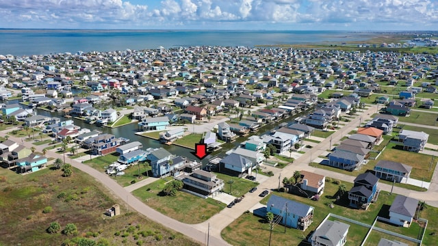 22212 Cantina Dr, Galveston, TX 77554 - aerial perspective of suburban area with a large body of water