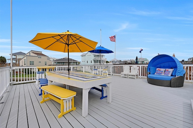 3906 Bridge Harbor Dr, Galveston, TX 77554 - deck with a residential view