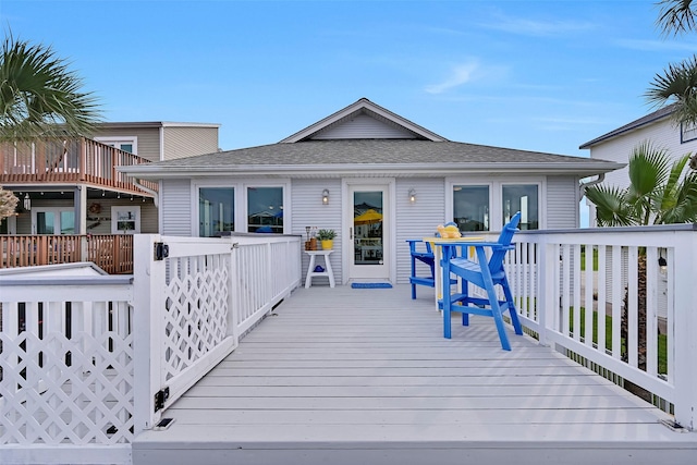 3906 Bridge Harbor Dr, Galveston, TX 77554 - view of wooden terrace
