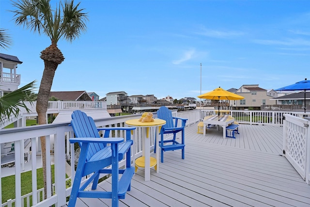 3906 Bridge Harbor Dr, Galveston, TX 77554 - deck featuring a residential view