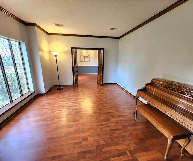 15903 Ridge Park Dr, Houston, TX 77095 - empty room with wood finished floors, baseboards, and ornamental molding