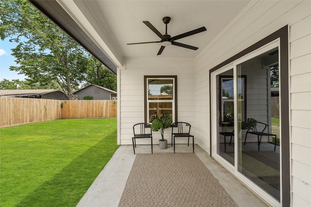 14307 Laredo St, Houston, TX 77015 - fenced backyard with ceiling fan