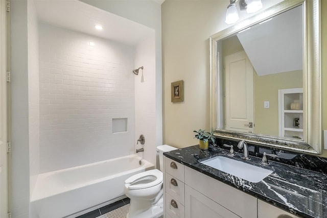 4002 Old Chocolate Bayou Rd Unit Cr89, Manvel, TX 77578 - bathroom featuring vanity, toilet,  shower combination, and tile patterned floors