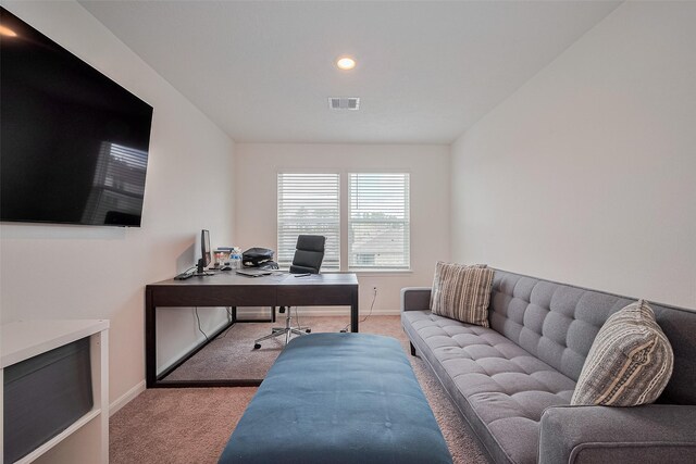 12327 Buck Sable Ln, Houston, TX 77044 - carpeted home office with baseboards and recessed lighting