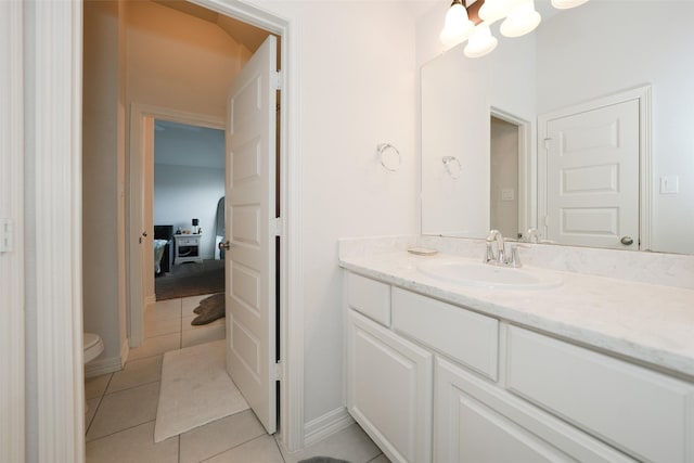21015 Arden Park Dr, Richmond, TX 77407 - bathroom with vanity, tile patterned flooring, and toilet