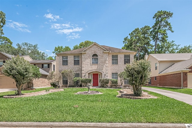 3718 Sweetgum Hill Ln, Houston, TX 77345 - view of front of house with brick siding and a front lawn