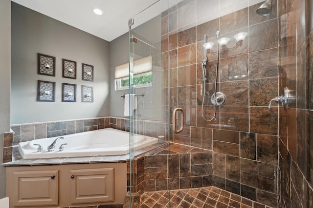 121 E 22nd St, Houston, TX 77008 - full bathroom with a garden tub and a shower stall
