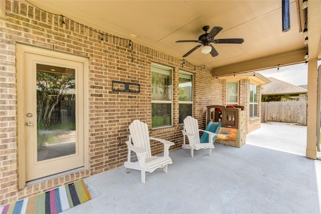 6119 Cresting Knolls Cir, Richmond, TX 77407 - view of patio with a ceiling fan