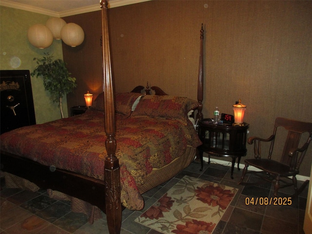 15014 Redbud Leaf Ln, Cypress, TX 77433 - tiled bedroom featuring ornamental molding