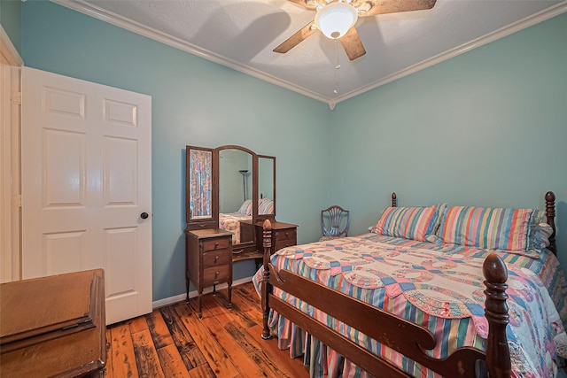 15014 Redbud Leaf Ln, Cypress, TX 77433 - bedroom with crown molding, wood finished floors, and ceiling fan