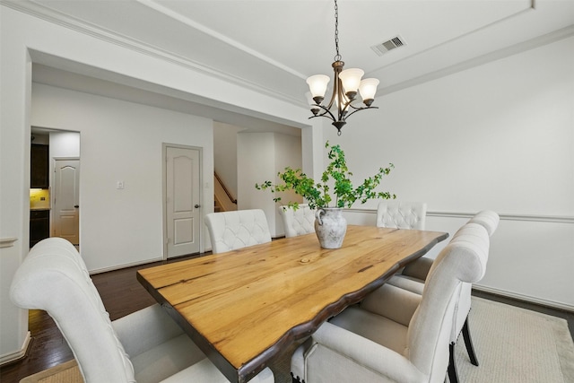 19014 Ridge Cove Ln, Cypress, TX 77433 - dining area featuring a chandelier and dark wood finished floors