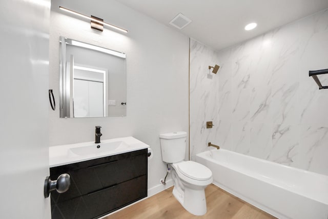 4439 Kacee Dr, Houston, TX 77084 - full bath featuring vanity, wood finished floors, and tub / shower combination