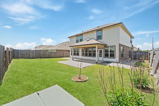 5107 Twin Summit Dr, Rosenberg, TX 77469 - rear view of property with a patio, brick siding, and roof with shingles
