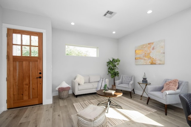 2105 Sam Wilson St Unit A, Houston, TX 77020 - sitting room featuring light wood-style floors, recessed lighting, and baseboards