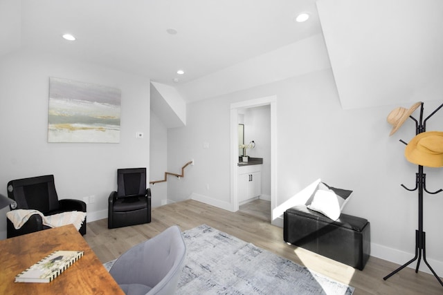 2105 Sam Wilson St Unit A, Houston, TX 77020 - living area featuring wood finished floors, recessed lighting, and baseboards
