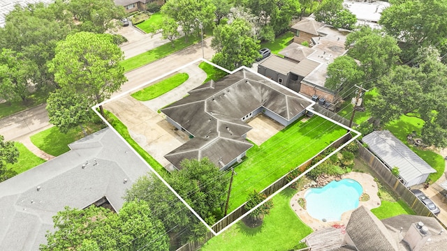 3619 N Braeswood Blvd, Houston, TX 77025 - aerial overview of property's location with property boundaries highlighted