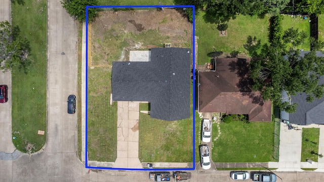 6155 Ridgeway Dr, Houston, TX 77033 - aerial view of property and surrounding area featuring property boundaries highlighted